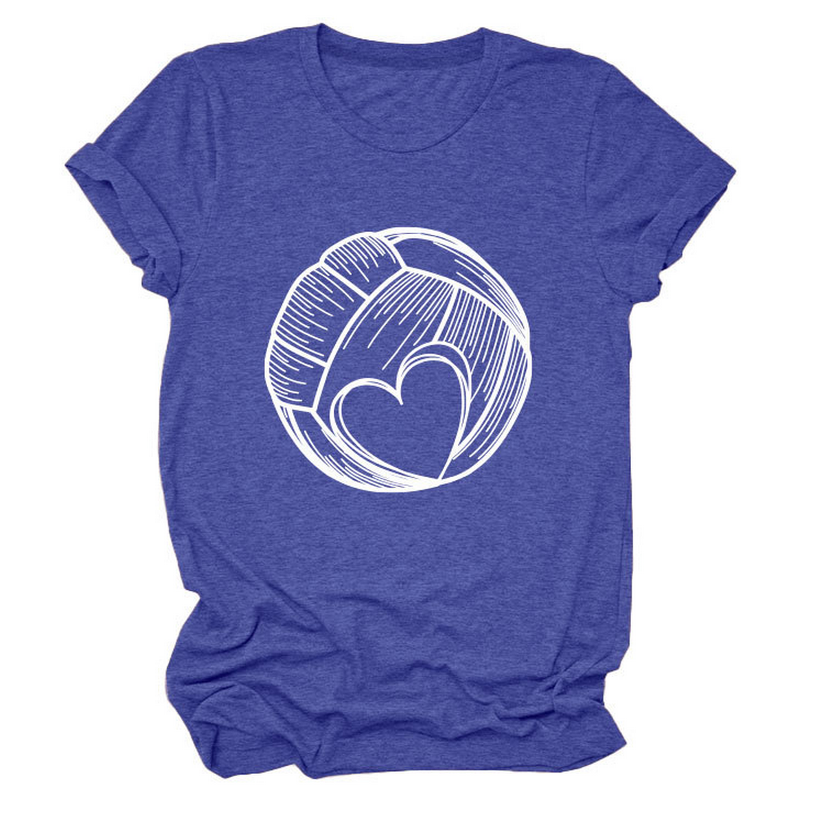 LOVE FOOTBALL T SHIRT CASUAL PLUS SIZE TOP_CWTTSL0509