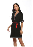 V-Neck Hepburn Slim Retro Dress