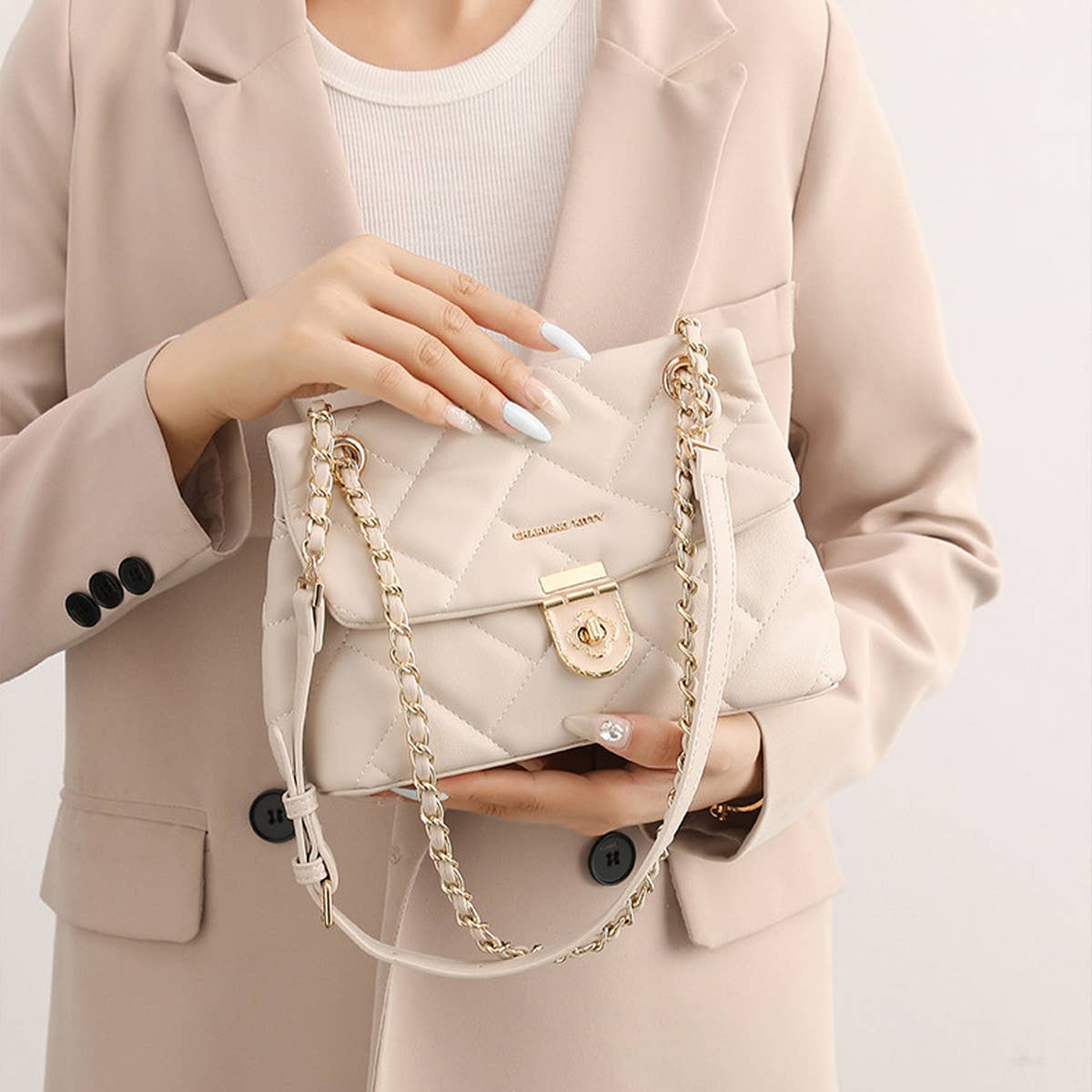2024 NEW CHAIN PLAID POPULAR SHOULDER BAG_CWAB2982