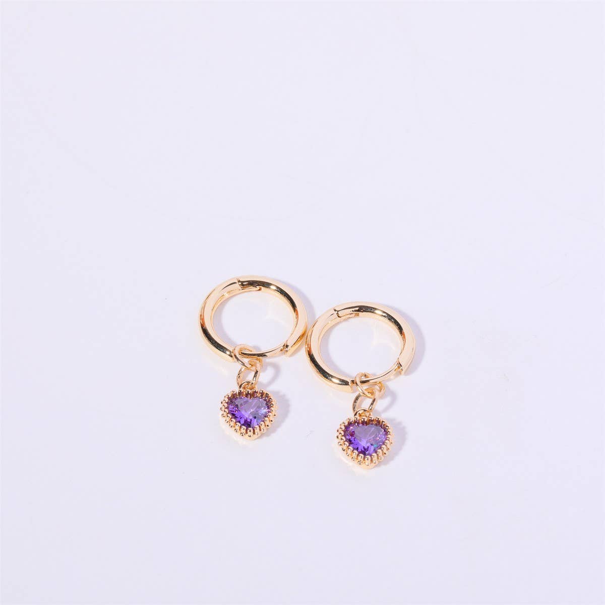 FASHION HEART ZODIAC BIRTHSTONE EARRINGS LUXURY_CWAJE5093