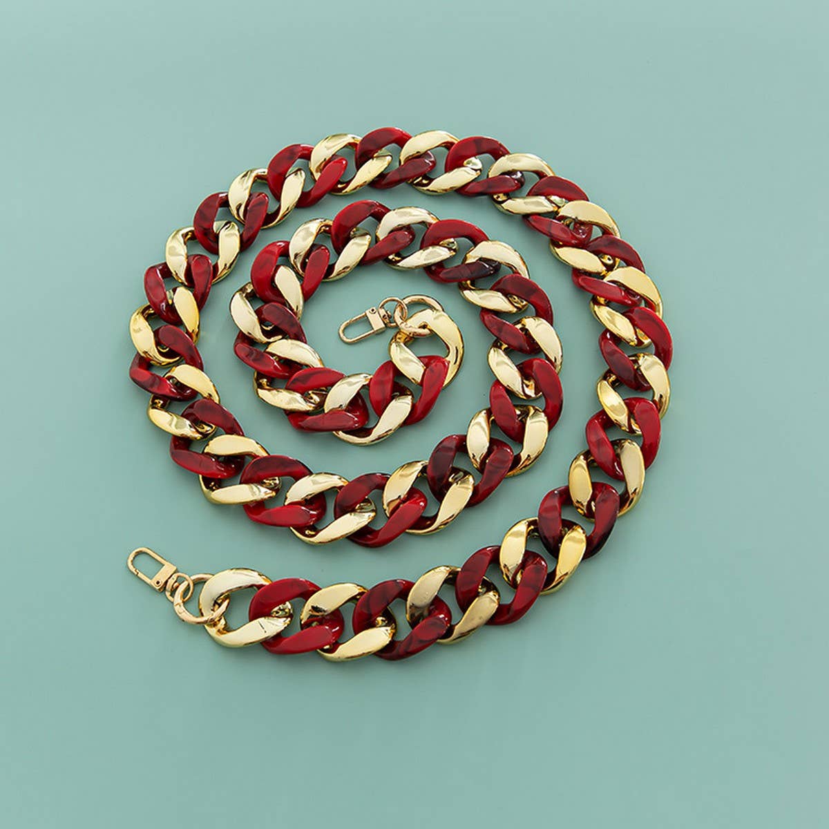 LARGE RESIN ACRYLIC BAG CHAIN WIDE SHOULDER STRAP_CWMM5097