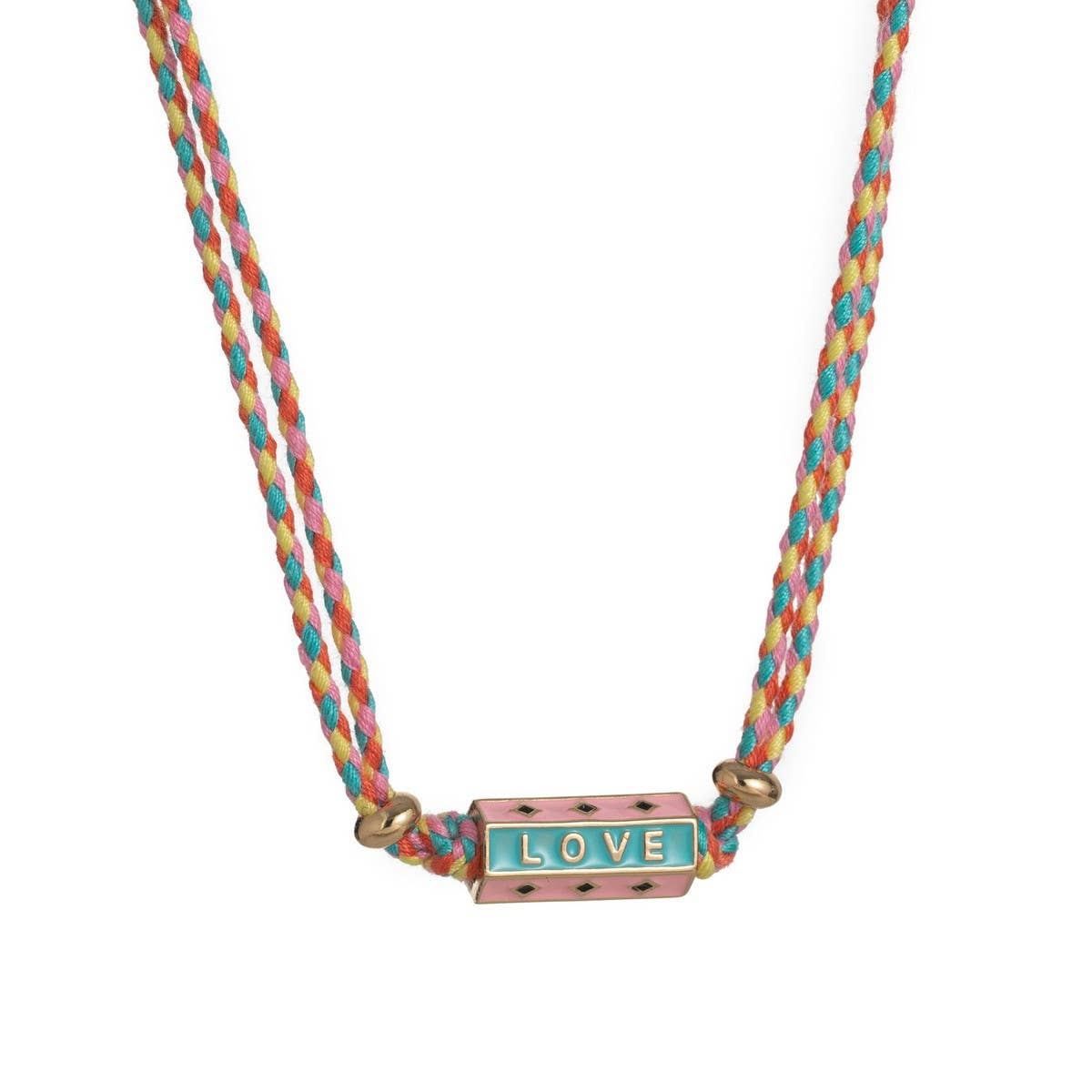 BOHO LOVE PENDANT NECKLACE COLORFUL GOLD PLATED_CWMM6972
