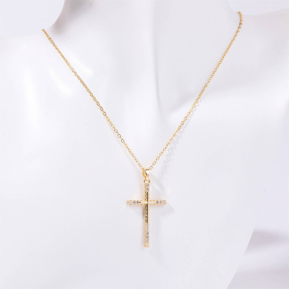 NEW CREATIVE MINIMALIST CROSS ROSE NECKLACE_CWMM3891