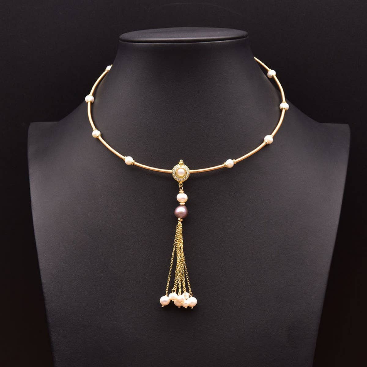 Womens Vintage Tassel Natural Pearl Necklace