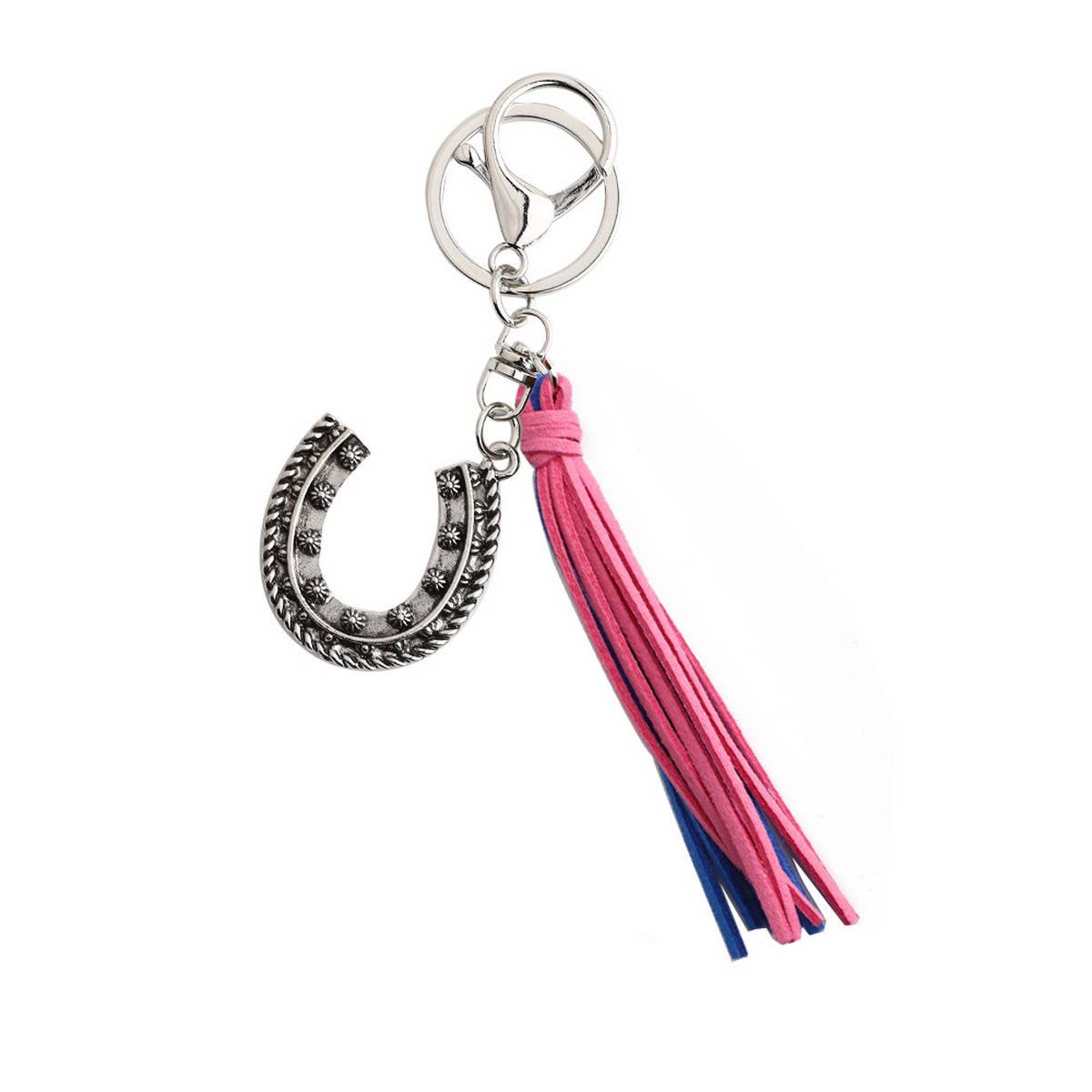 BOHO WESTERN HORSESHOE KEYCHAIN WITH VINTAGE CHARM_CWAB5084