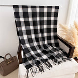 AESTHETIC PLAID FRINGE SCARF FOR FALL WINTER_CWASC2767