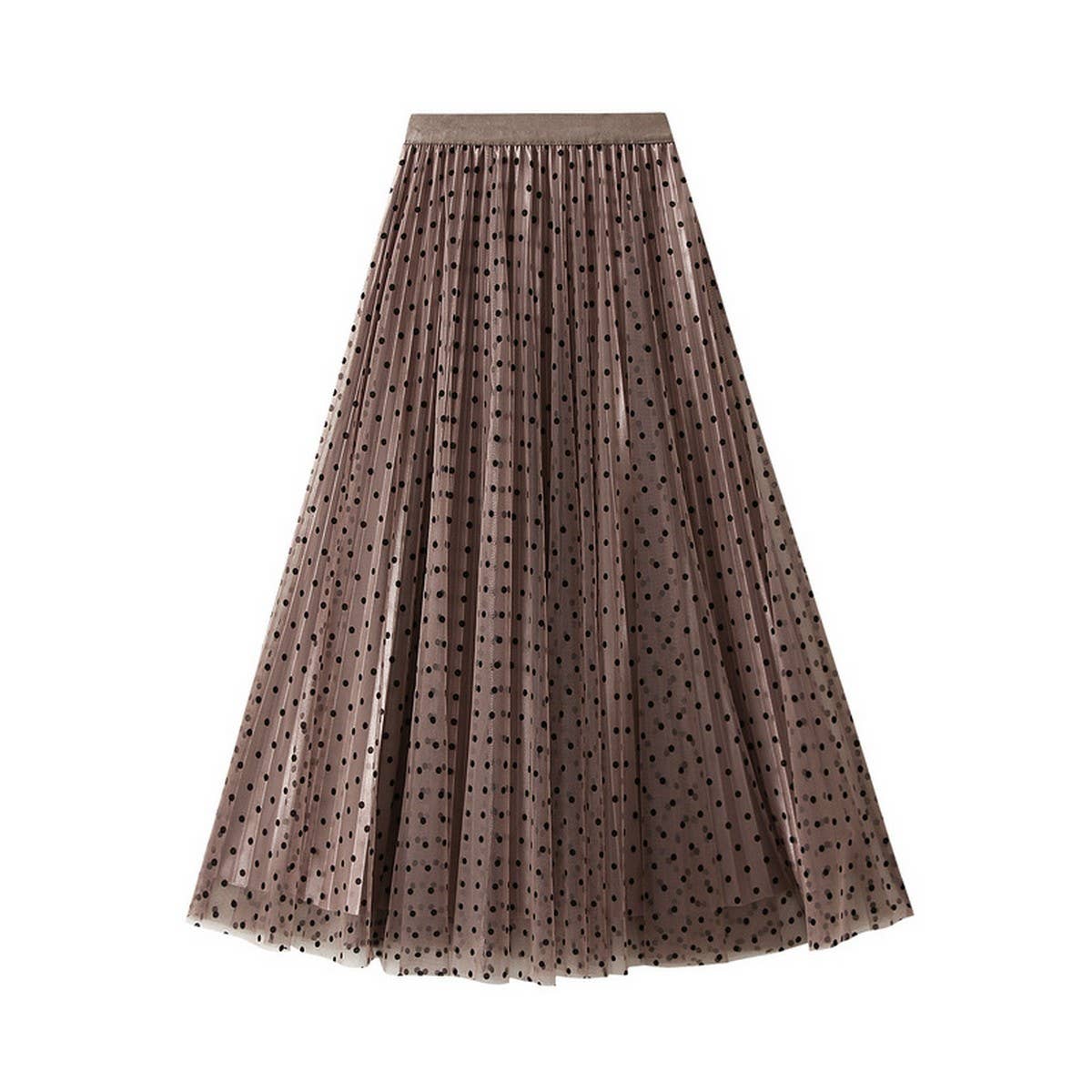 POLKA DOT MESH SKIRT REVERSIBLE A LINE SKIRT_CWBMS0314