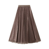 POLKA DOT MESH SKIRT REVERSIBLE A LINE SKIRT_CWBMS0314