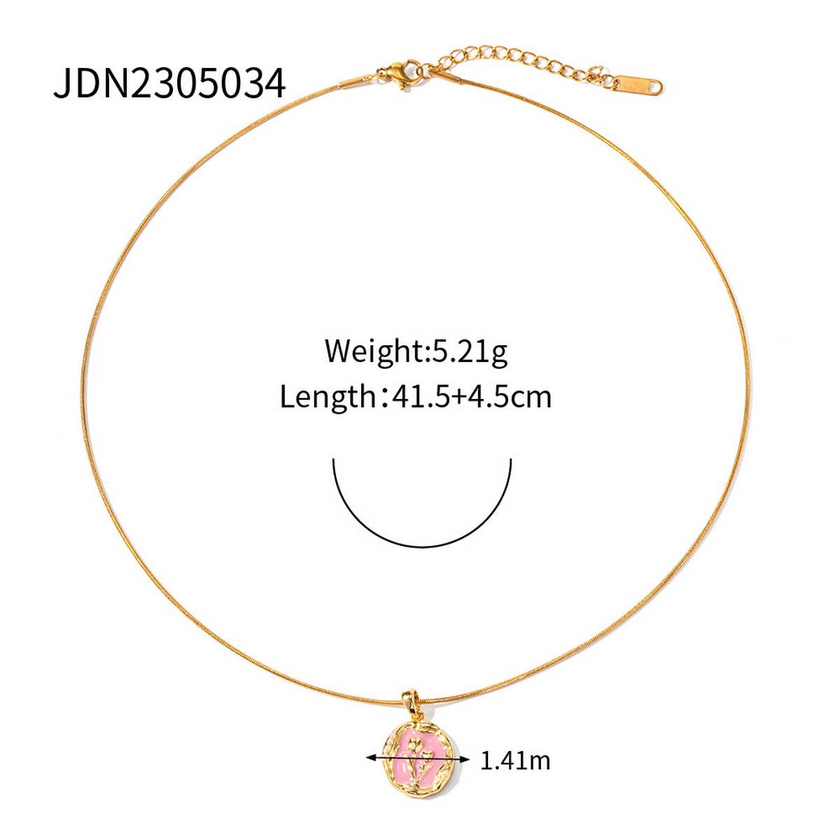 FRENCH RETRO LOVE FLOWER CLAVICLE CHAIN_CWAJE1444