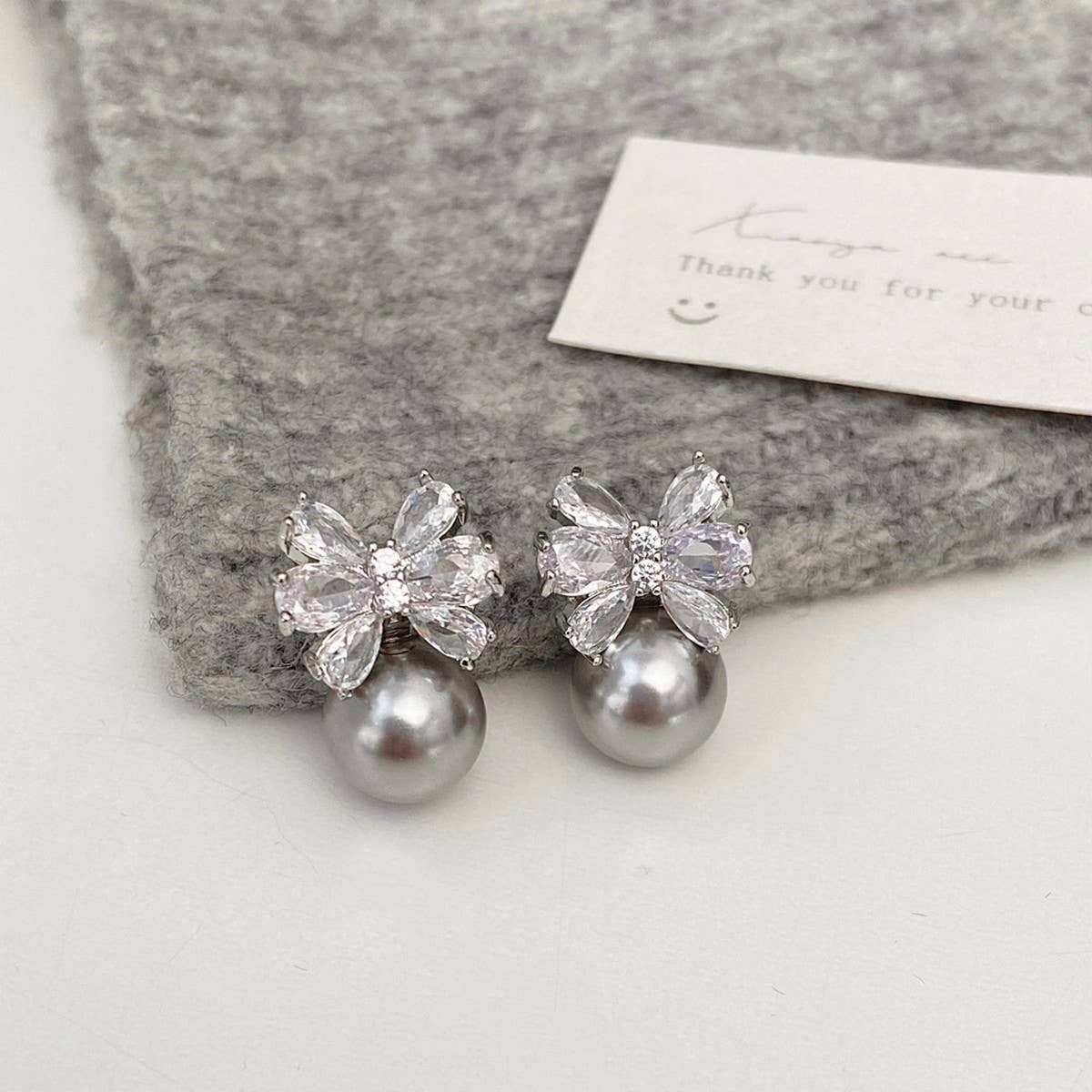 SIMPLE HIGH GRADE BOW ZIRCON EARRINGS FOR WOMEN_CWAJE2998