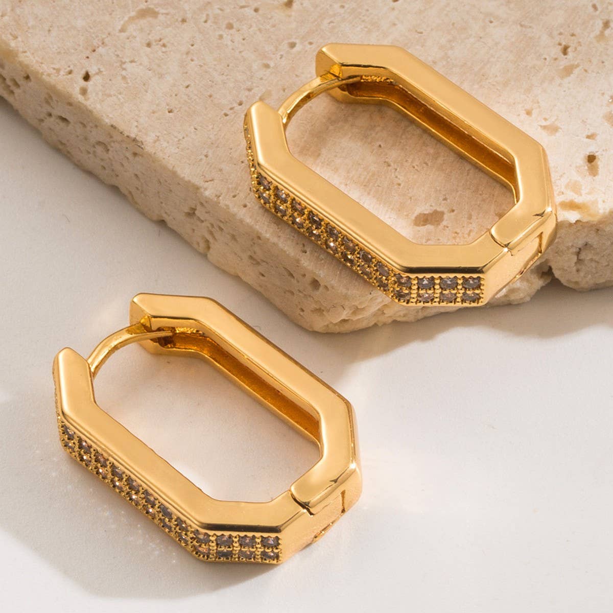 LUXURY MICRO GEOMETRIC COPPER HOOP EARRINGS_CWMM8524