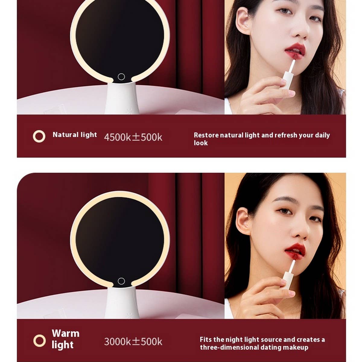 DESKTOP LED MAKEUP MIRROR WITH LIGHT AND CHARGING_CWMM5642