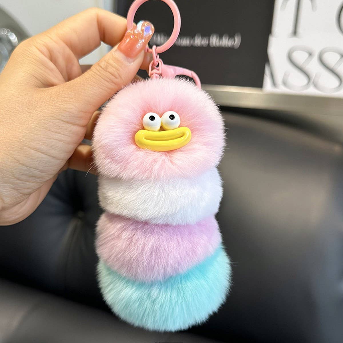 Ugly And Cute Caterpillar Bag Pendant Car Keychain_Cwmm2481