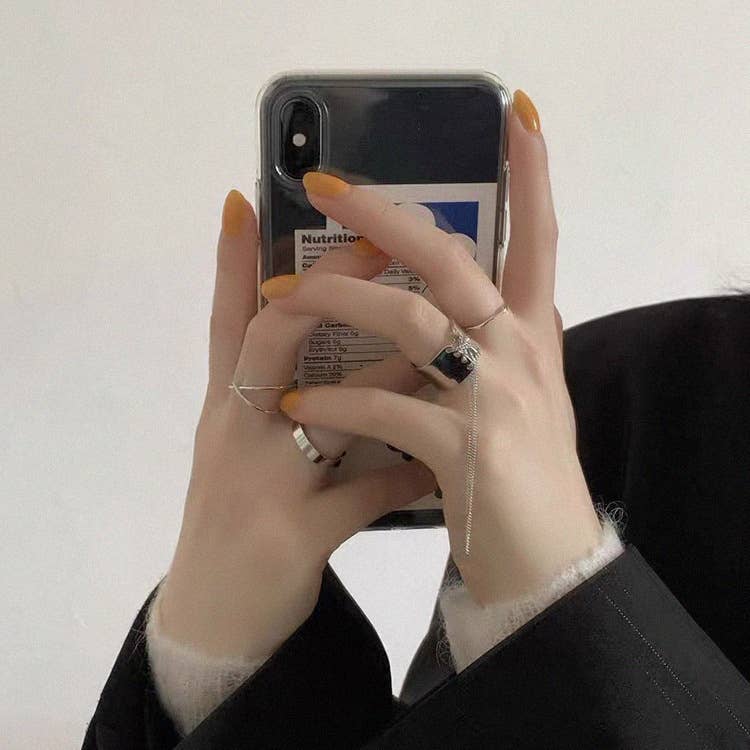 Metal Chain Tassel Strap Small Waist Opening Ring