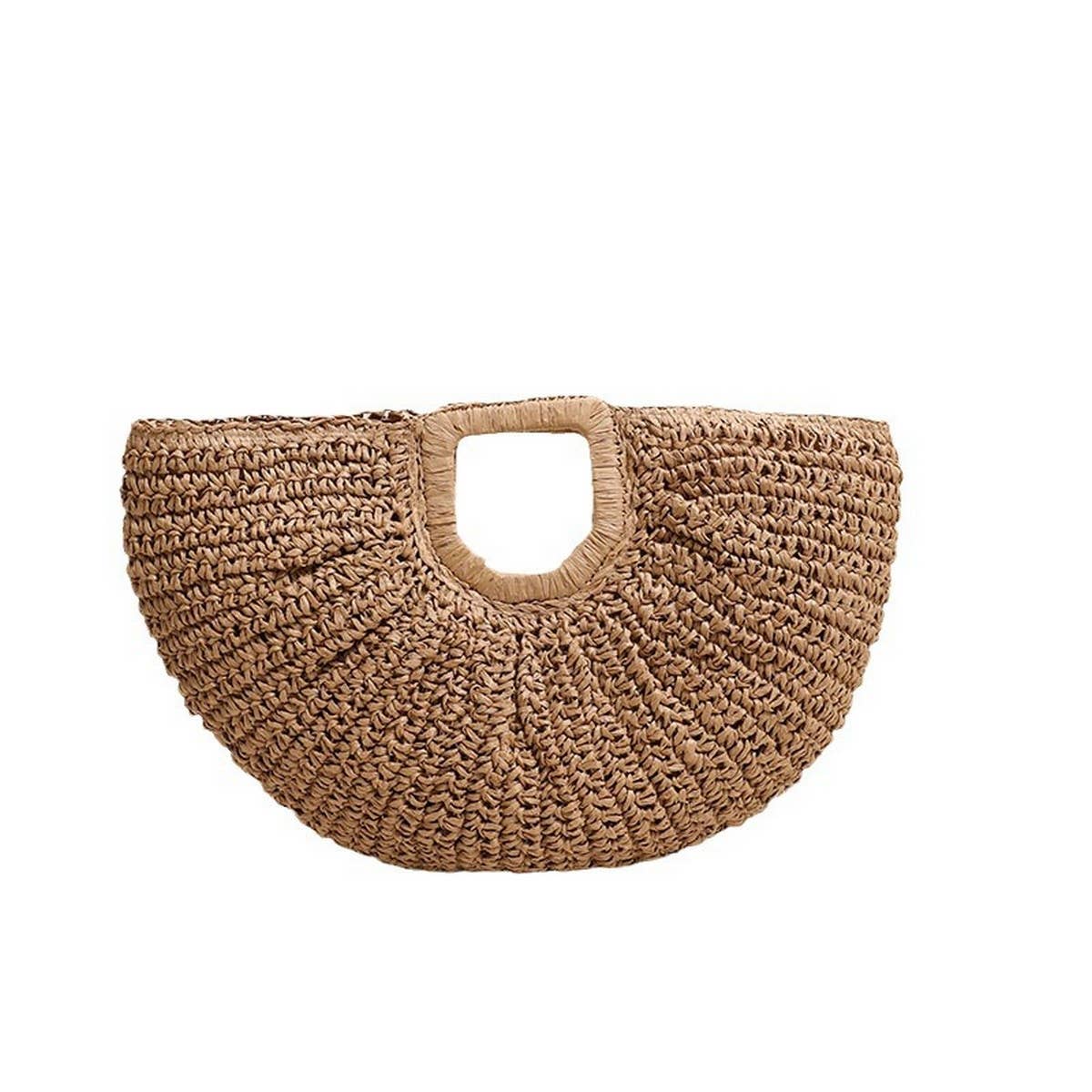 SQUARE HANDLE SEMI CIRCLE PORTABLE STRAW BAG_CWAB1869