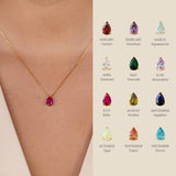 TEARDROP ZIRCON DECEMBER BIRTHSTONE NECKLACE_CWMM5534