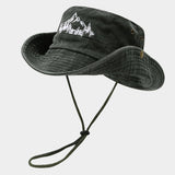 Vintage Wide Brim Sun Hat For Hiking Camping_Cwah3887