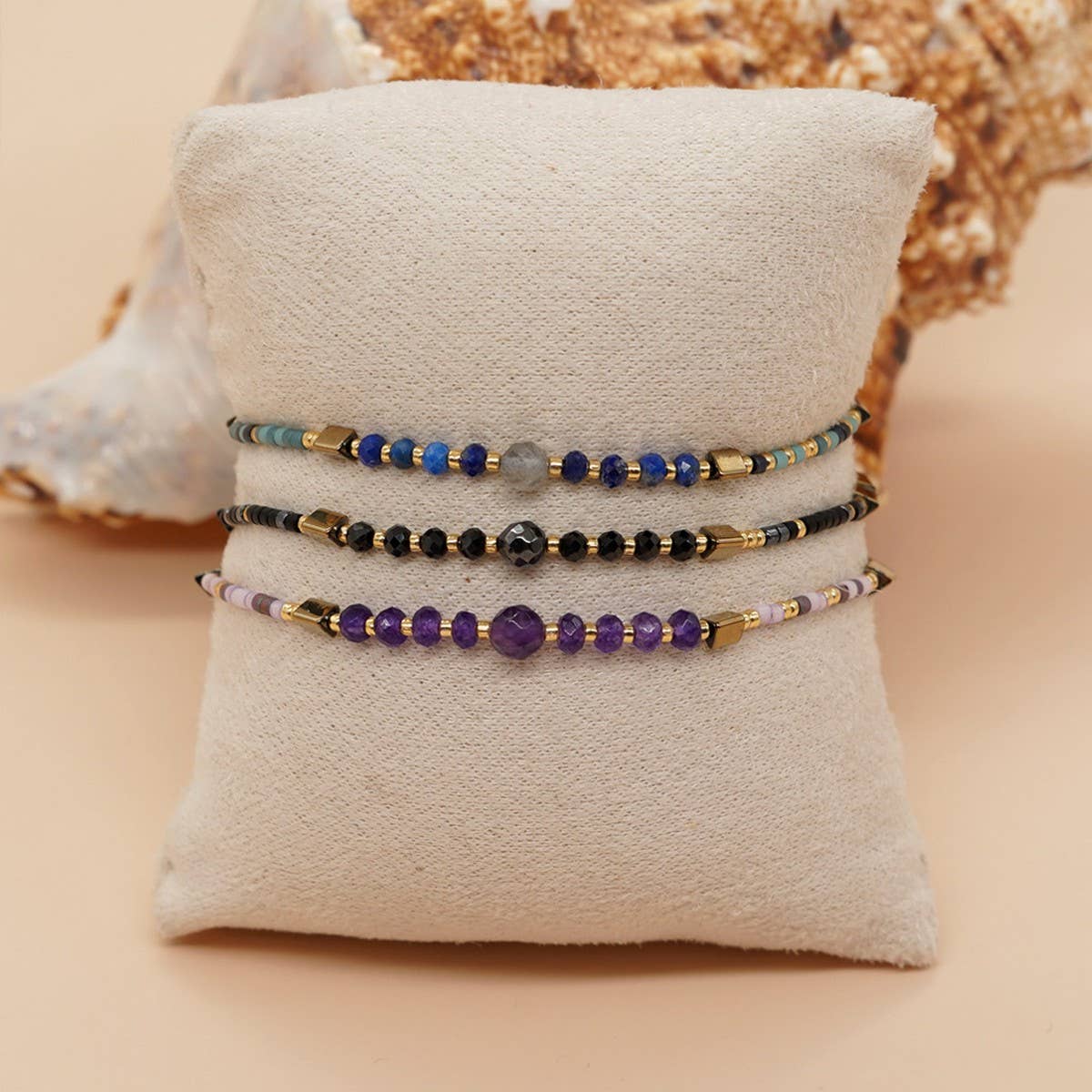 RICE BEAD HAND WOVEN SEMI PRECIOUS STONE BRACELET_CWMM3801