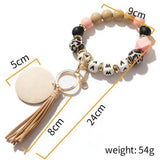 MAMA LETTER LEOPARD BEAD BRACELET WITH TASSELS_CWAJE1064