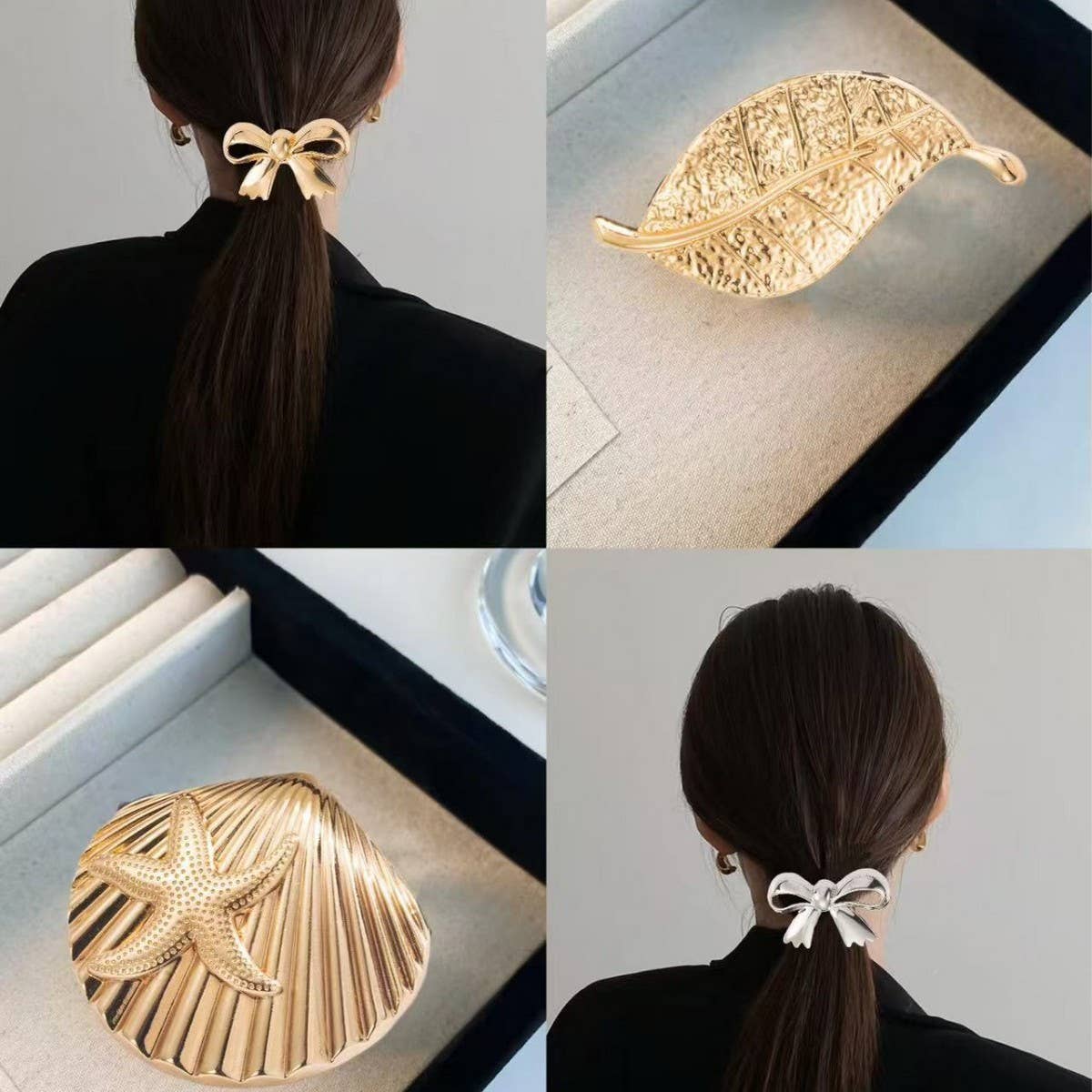 ELEGANT LEAF BOW ELASTIC HAIR TIE FOR WOMEN_CWAHA6203