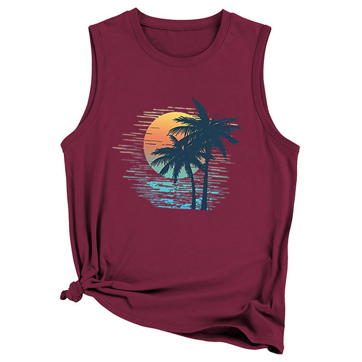 Trendy Loose Fit Coconut Tree Vest For Women