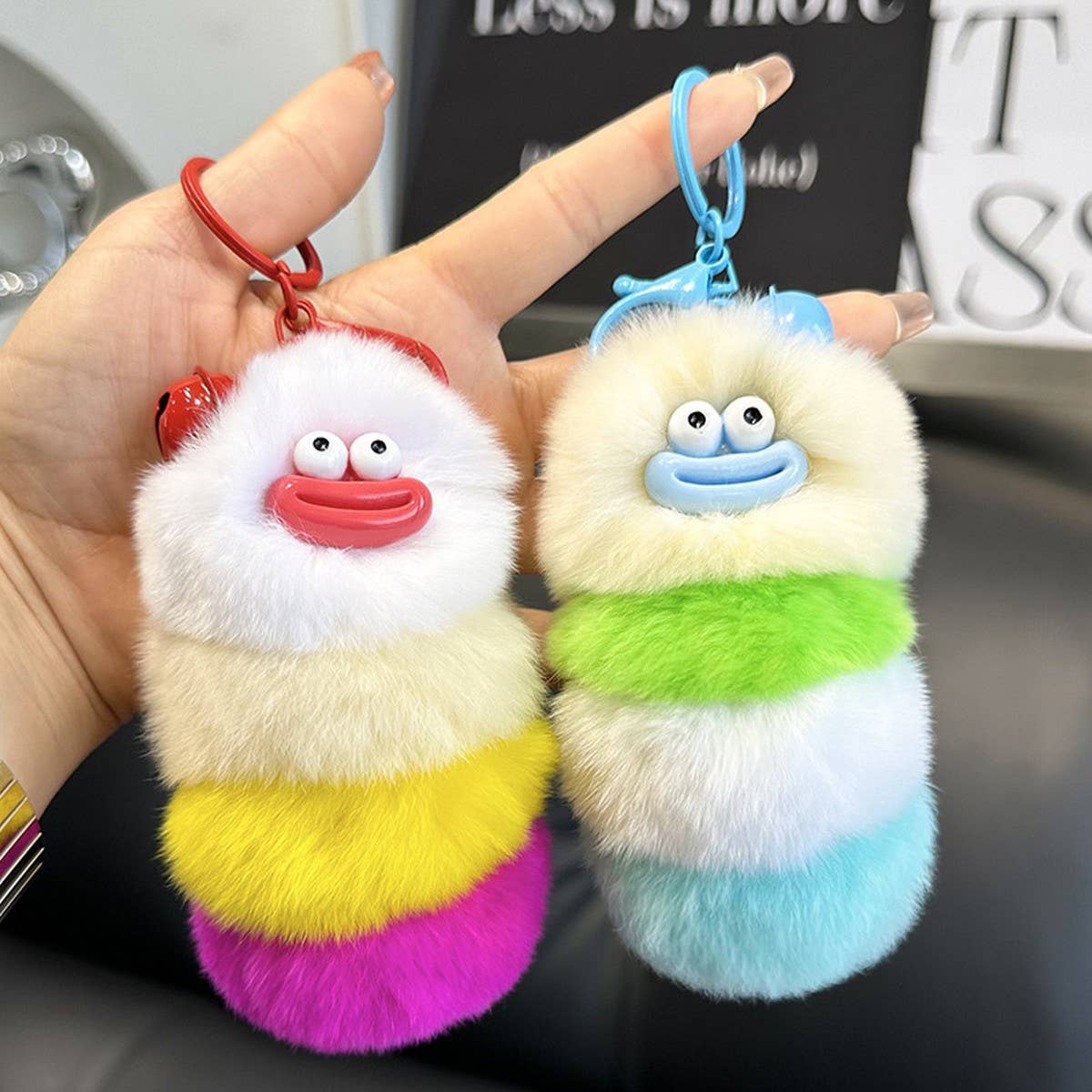 Ugly And Cute Caterpillar Bag Pendant Car Keychain_Cwmm2481