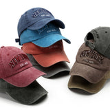 Vintage Washed Ny Embroidered Denim Cap_Cwah1266