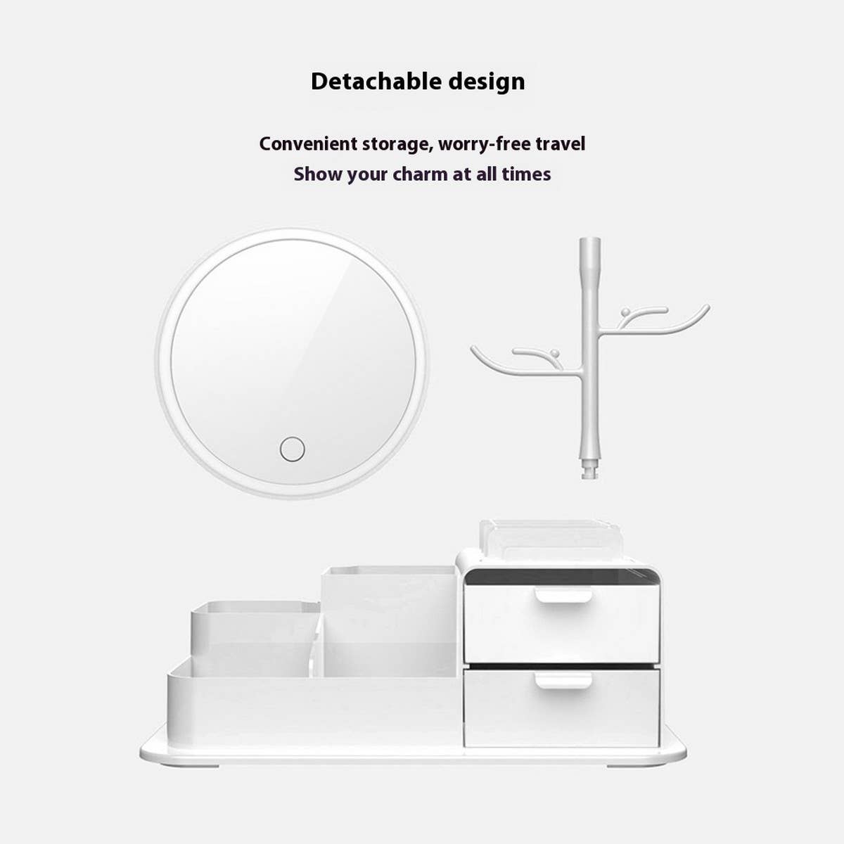 DESKTOP STORAGE BOX LED MAKEUP MIRROR_CWMM5641