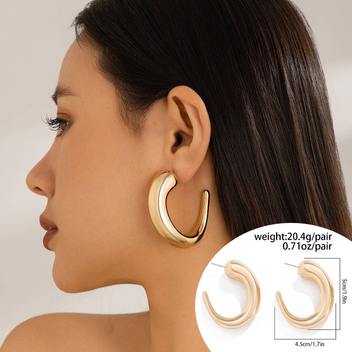 Wrinkled Exaggerated Irregular Teardrop Earrings_Cwaje1813