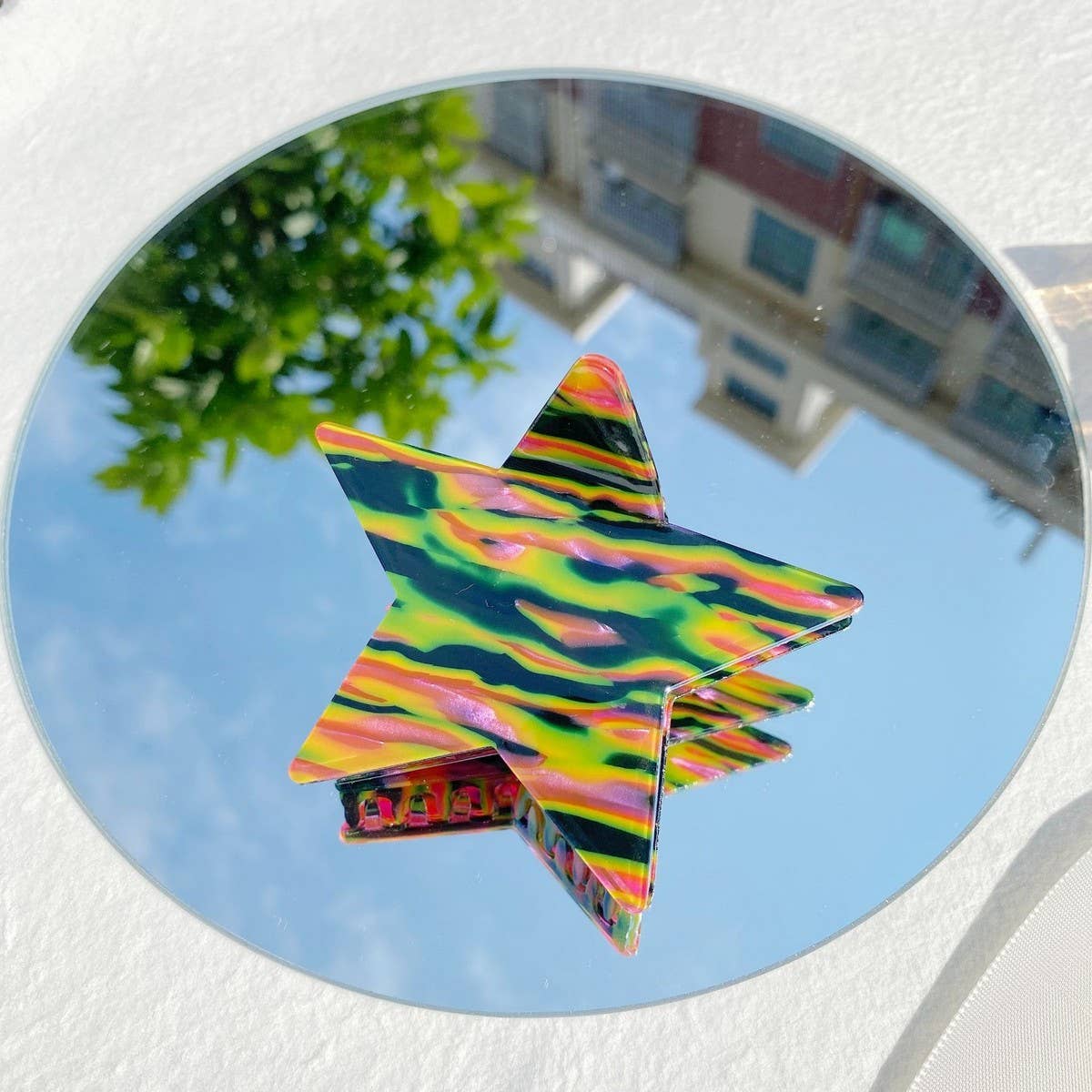 Y2K Star Hair Claw Colorblock Dopamine Style_Cwaha0568