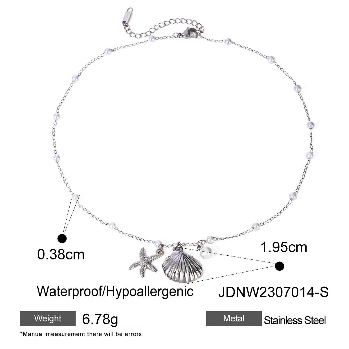 NEW OCEAN SERIES PEARL STARFISH SHELL NECKLACE_CWAJE1877