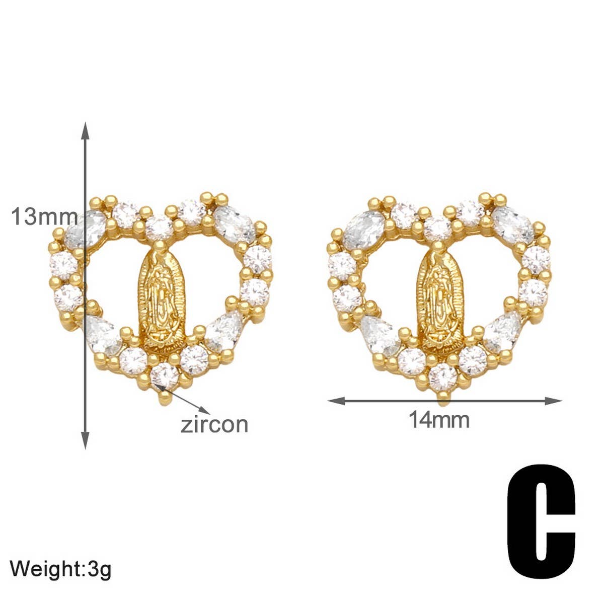 RETRO VIRGIN MARY EARRINGS_CWAJE0975