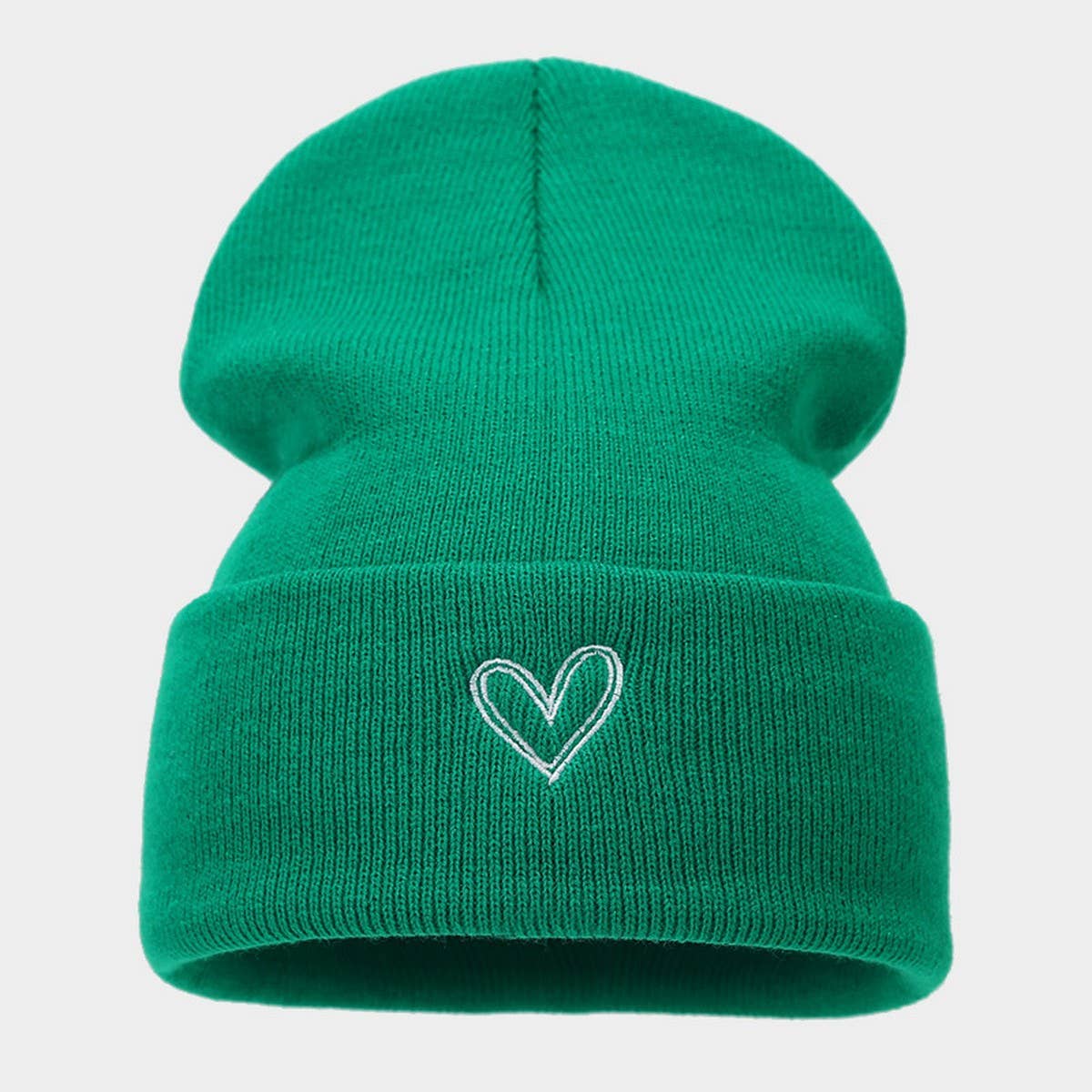 HEART EMBROIDERY ACRYLIC KNITTED HAT_CWAH2082