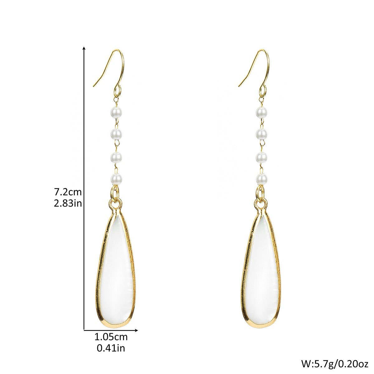 FASHIONABLE TEARDROP SHAPED SHELL METAL EARRINGS_CWMM4336