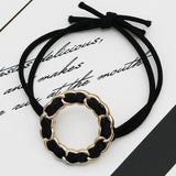 SIMPLE BEADED HAIR TIED WITH RUBBER BANDS HAIR TIE_CWAHA0510