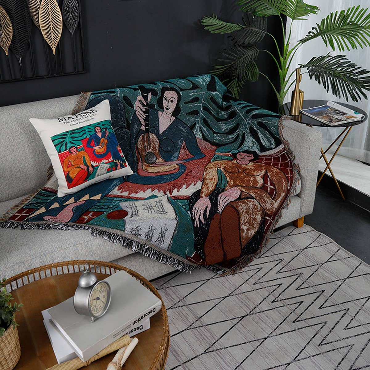 MULTIFUNCTIONAL BLANKET WITH OIL PAINTING PATTERN_CWMM0325