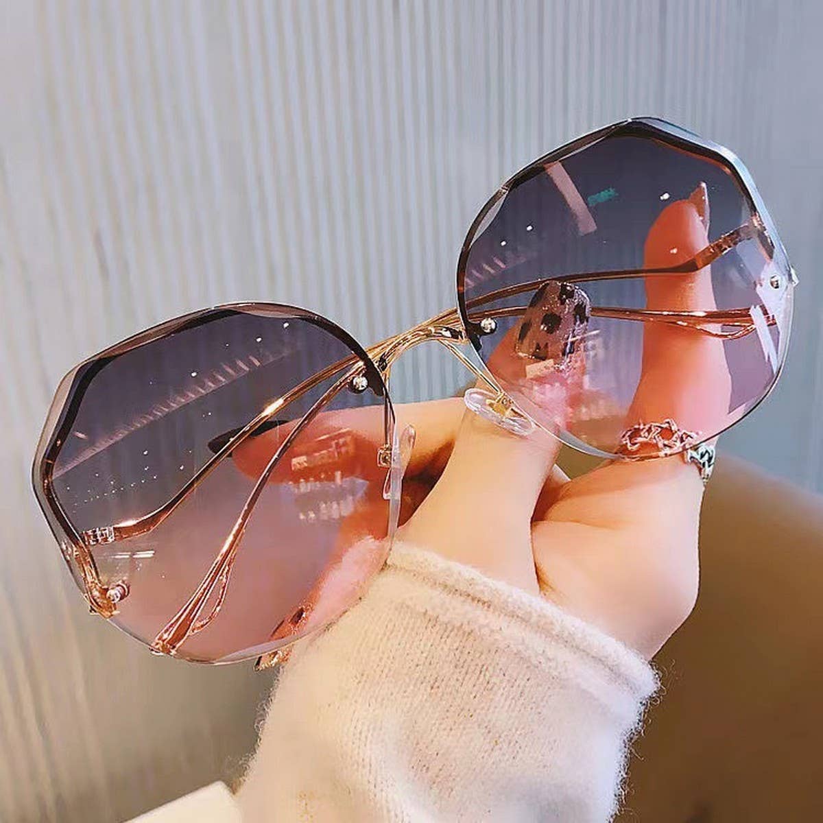 FASHIONABLE AND HIGH END RIMLESS SUNGLASSES_CWASG0383