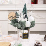 Mini Desktop Christmas Tree With Floral Pot_Cwmm9977