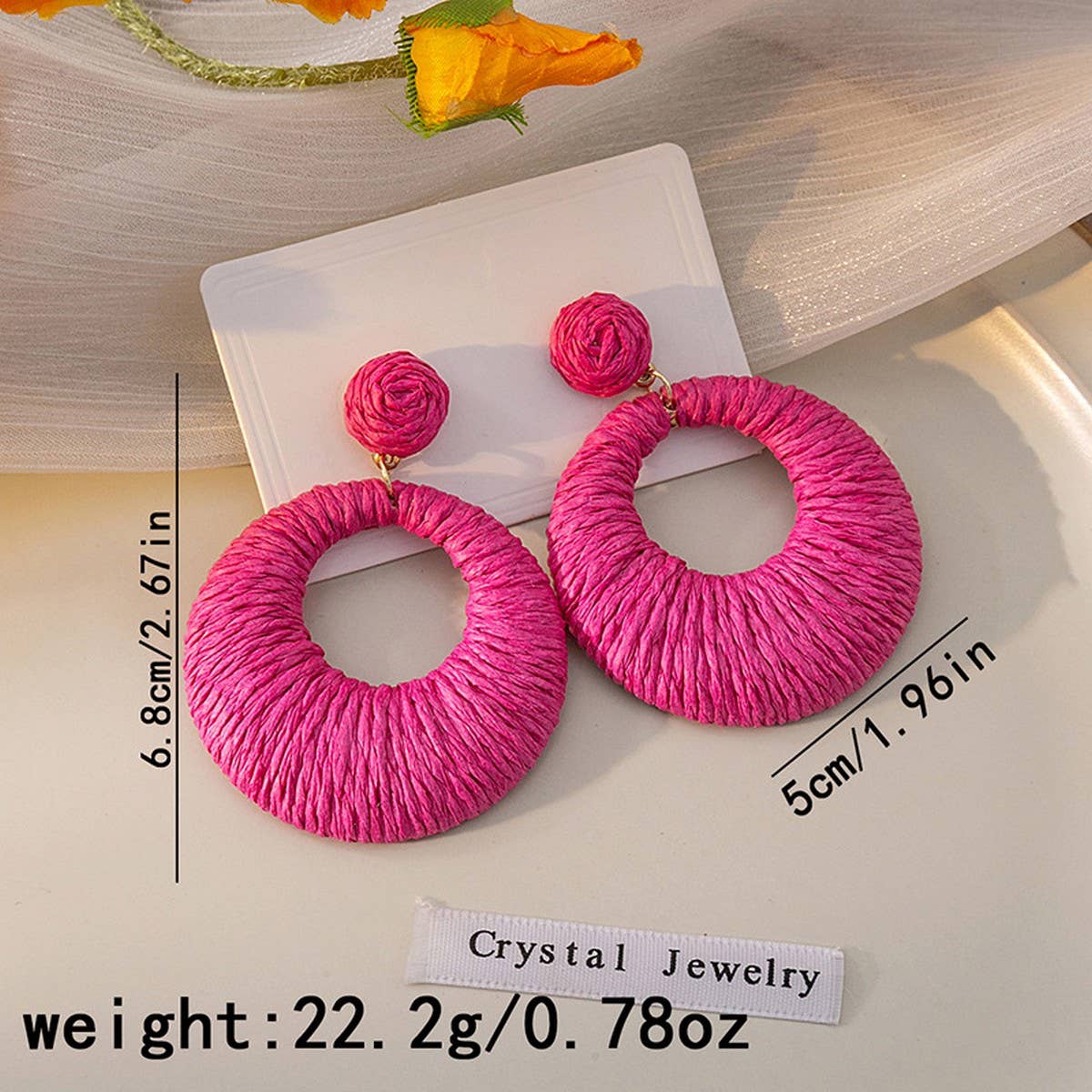 BOHEMIAN HOLIDAY STYLE ROUND COLORFUL EARRINGS_CWAJE1852