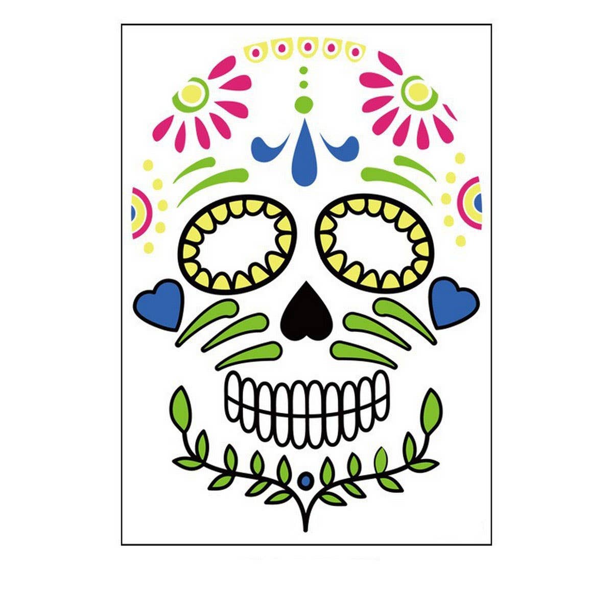 DAY OF THE DEAD FACE TATTOOS WATERPROOF MAKEUP_CWMM8386