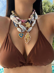 Gold Plated Stainless Steel Seashell Necklace_Cwaje05614