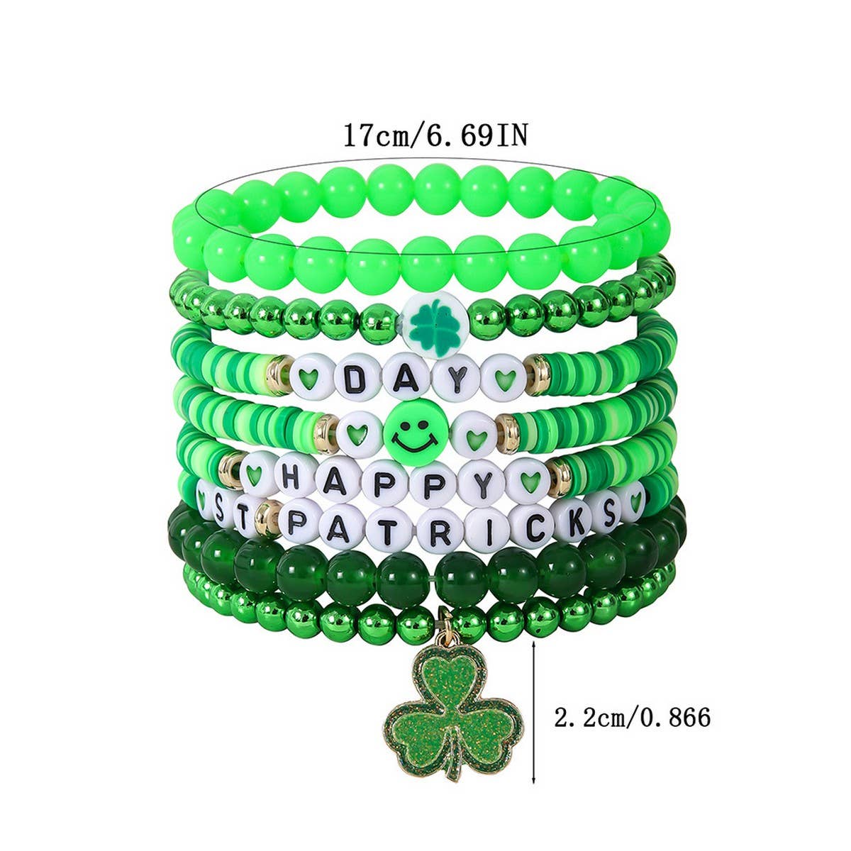 ST PATRICKS DAY BEADED LUCKY BRACELET SET_CWMM3503