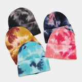 OUTDOOR WARM CURLED EDGE TIE DYE KNITTED HAT_CWAH1593
