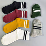 2 STRIPE COTTON MID SOCKS FOR WOMEN WHOLESALE_CWMS070