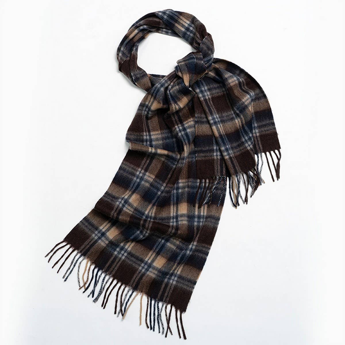 NORDIC PLAID WOOL SCARF WARM WINTER COUPLE WRAP_CWASC2357