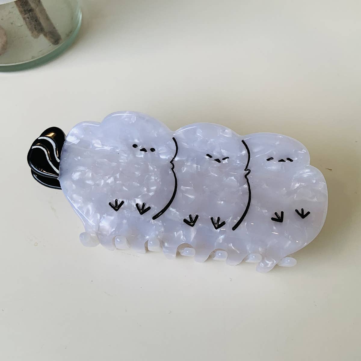 FASHIONABLE WHITE SWAN ACETIC ACID HAIR CLIP_CWAHA0549