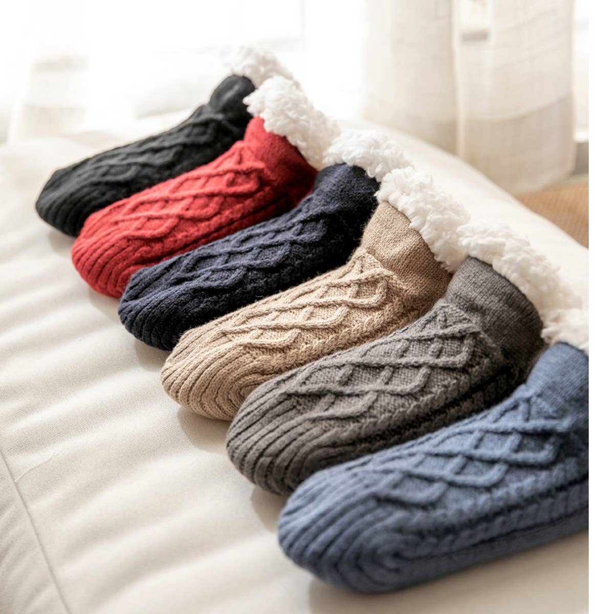 Warm Sleeping Carpet Socks Plush Indoor Slippers_Cwms0704