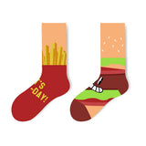 AB SIDE HAMBURGER BEER MID TUBE TRENDY SOCKS_CWMS1009