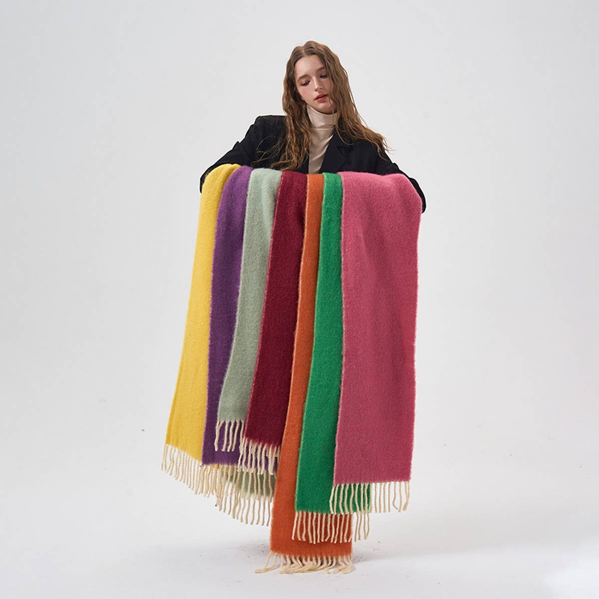 32 WOOL BLEND COLORBLOCK SCARF SOFT WINTER STYL_CWASC2368