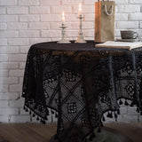 RETRO PASTORAL CROCHET HOLLOW ROUND TABLECLOTH_CWMM0949